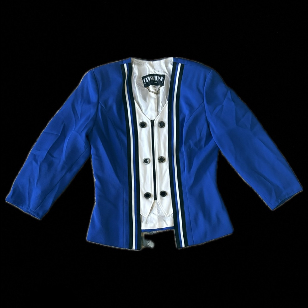 Blue and White Men's Jacket